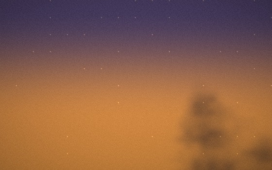 Evening Glow scene — golden dusk under early stars
