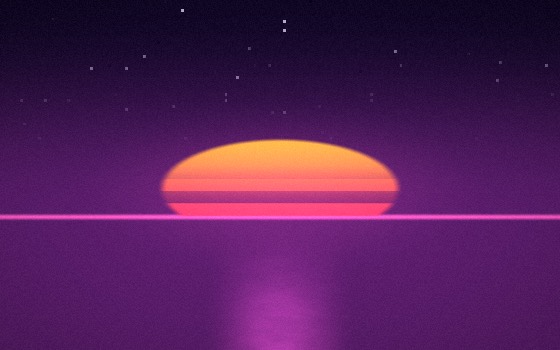 Neon horizon scene